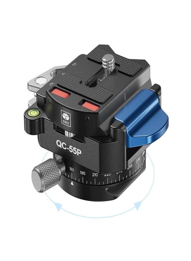 SIRUI 55mm Quick Release Plate with 360° Rotating Panoramic Head, Camera Mount Adapter with 1/4" and 3/8" Thread, Quick-Release Attach Plate for Tripod Monopod DSLR Stabilizer, QC-55P - Image 1
